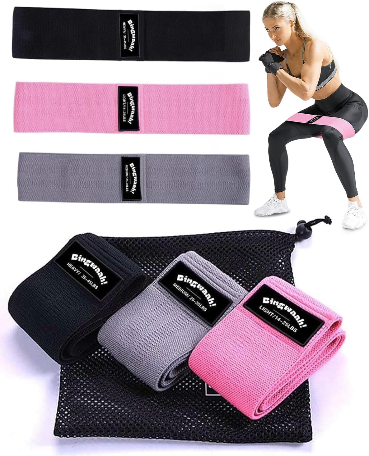 Resistance Loop Mini Band - Band Resistensi Kain untuk Wanita dan
