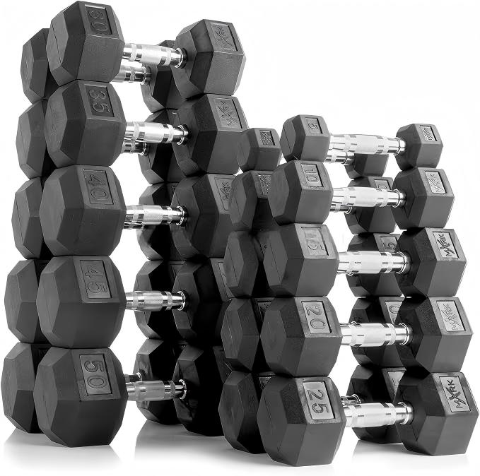 Home Gym Custom - Dumbbell Hexagonal Berlapis Karet Premium 5LB-100LB