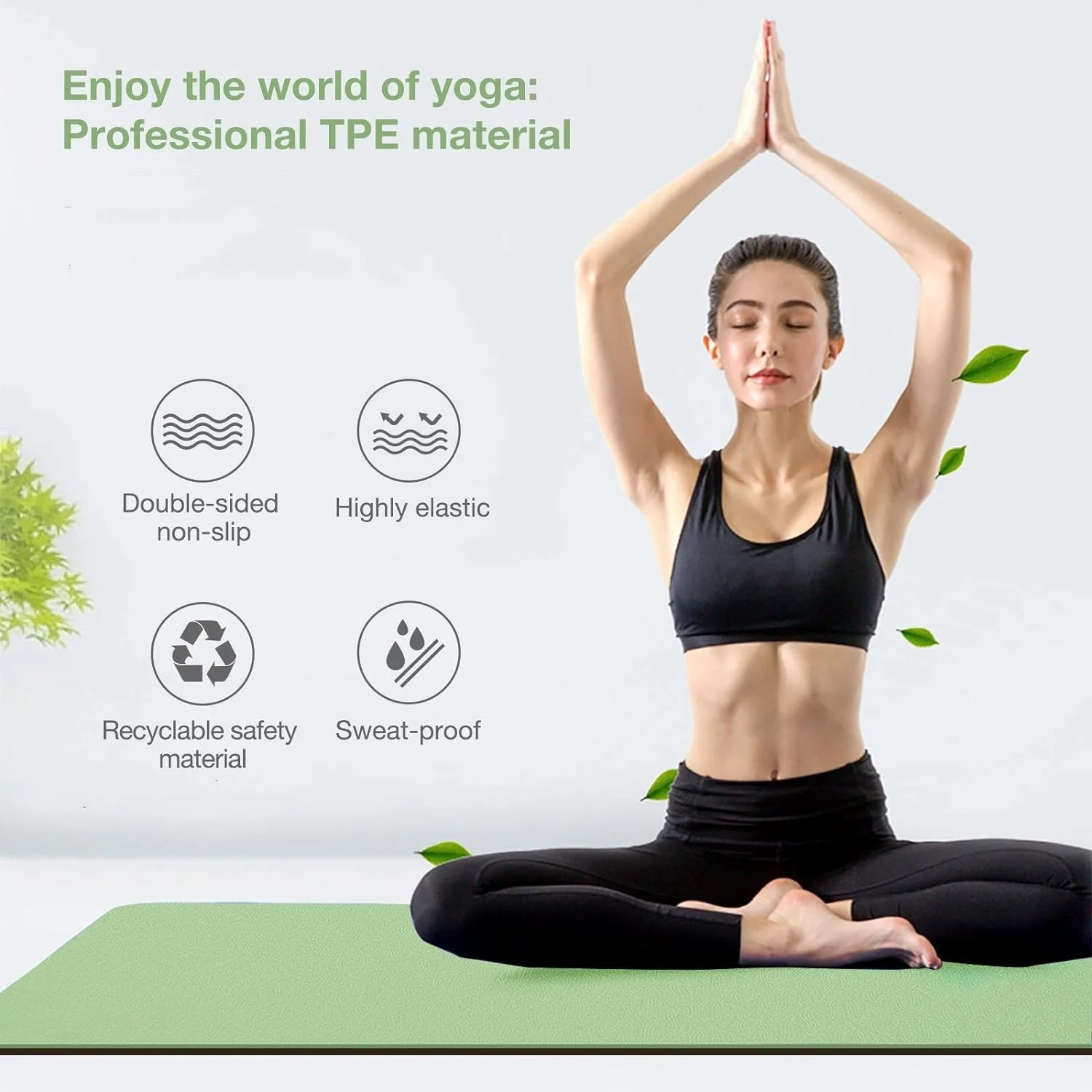 Gymnastics Mat Thick - Matras yoga TPE ramah lingkungan, tidak