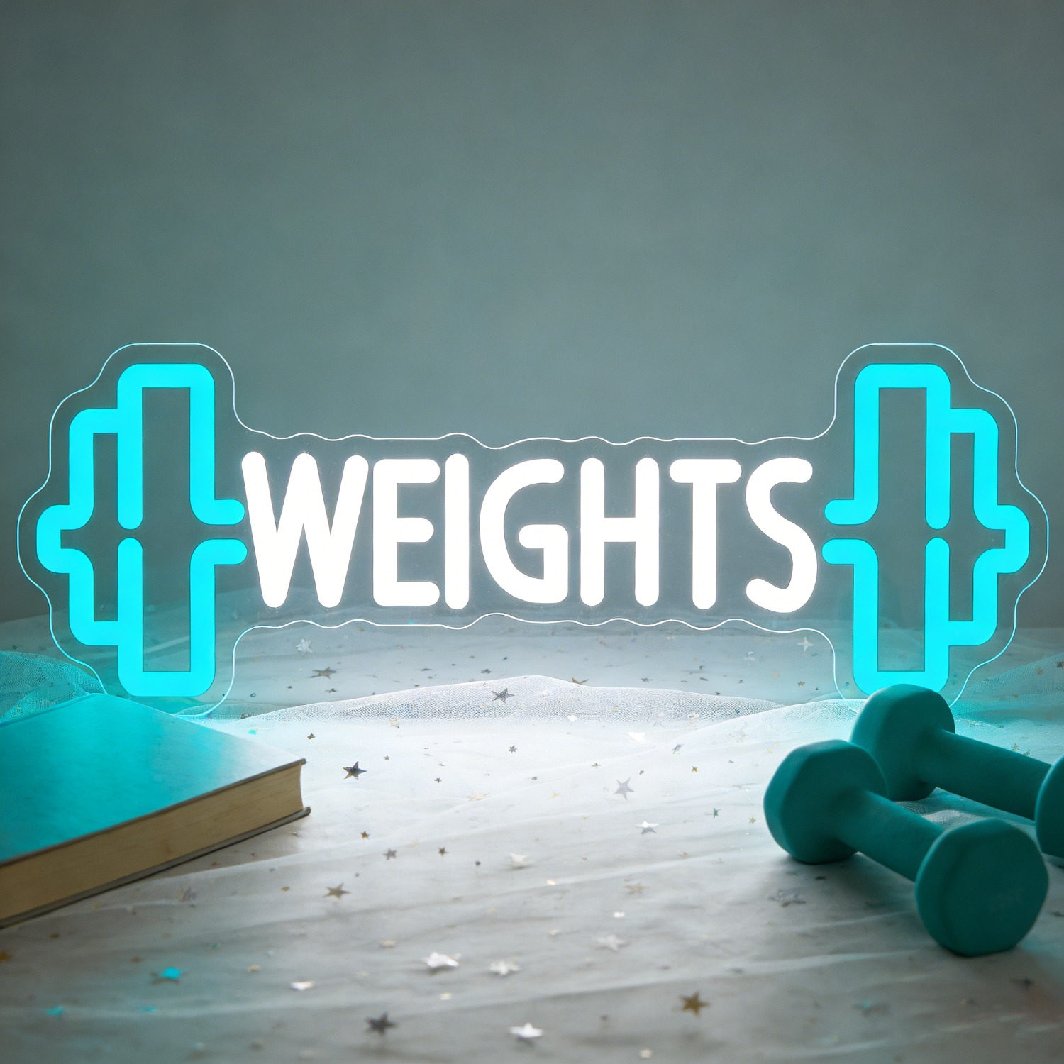 Home Gym Neon Sign - Lampu Neon LED Dumbbell untuk Gym,