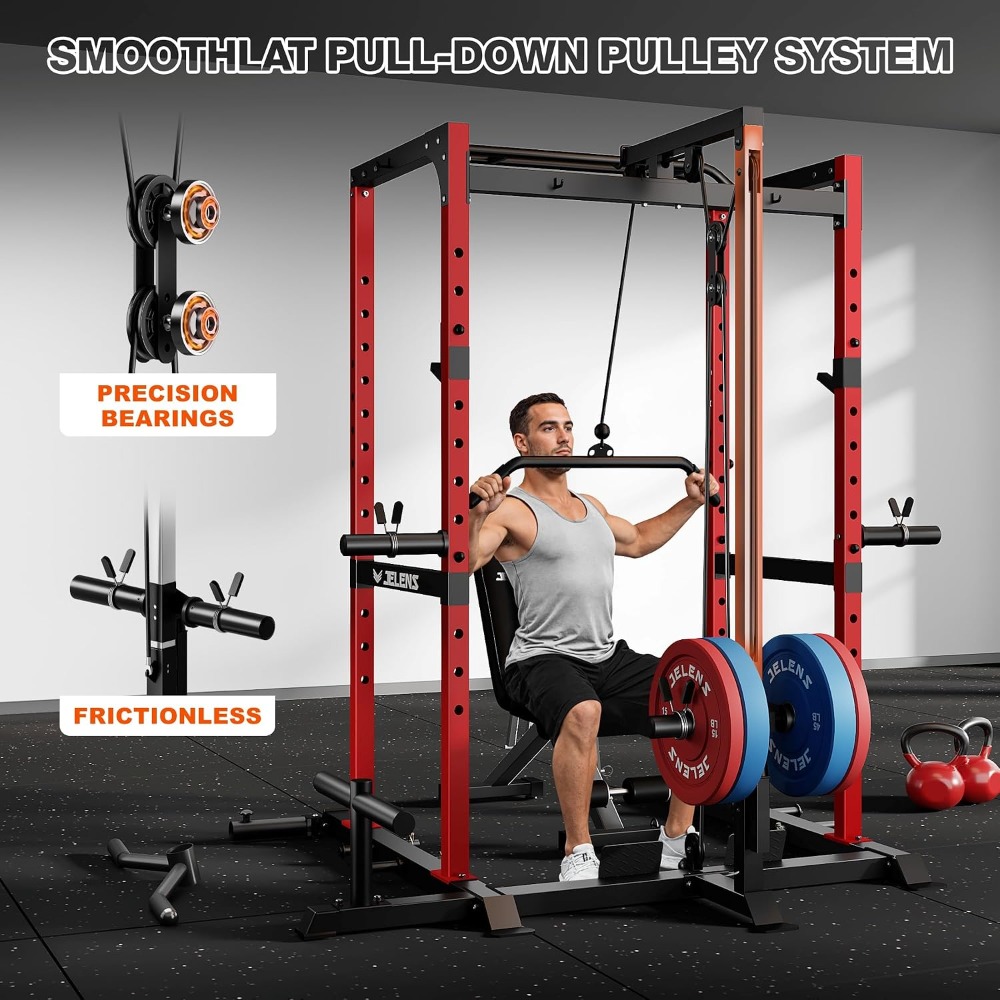 Home Gym Rack With Cables - Rak Power Cage Multifungsi 2000LBS dengan