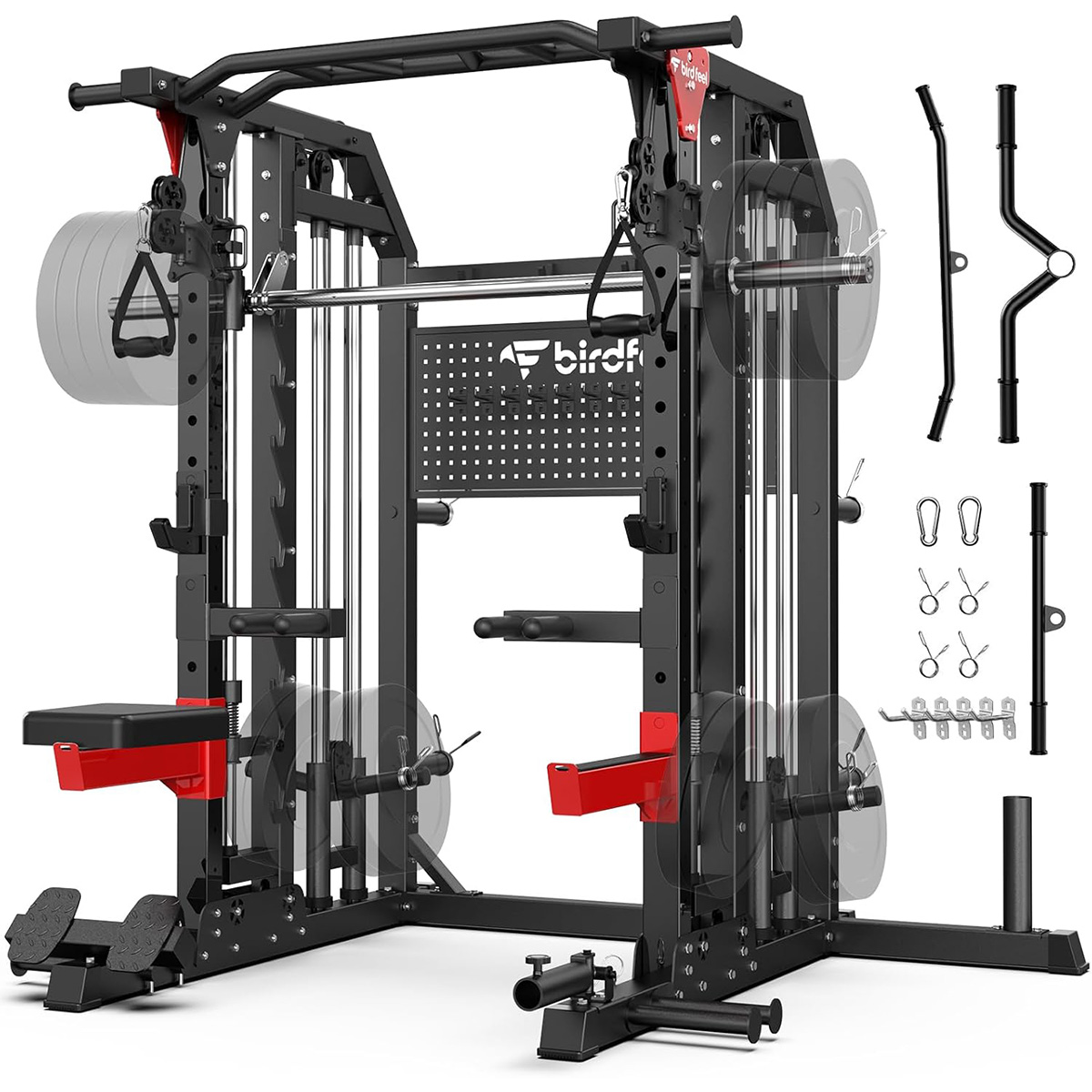 Home Gym Rack With Cables - Pooboo Power Cage Multi-Fungsi 2000LB Dual