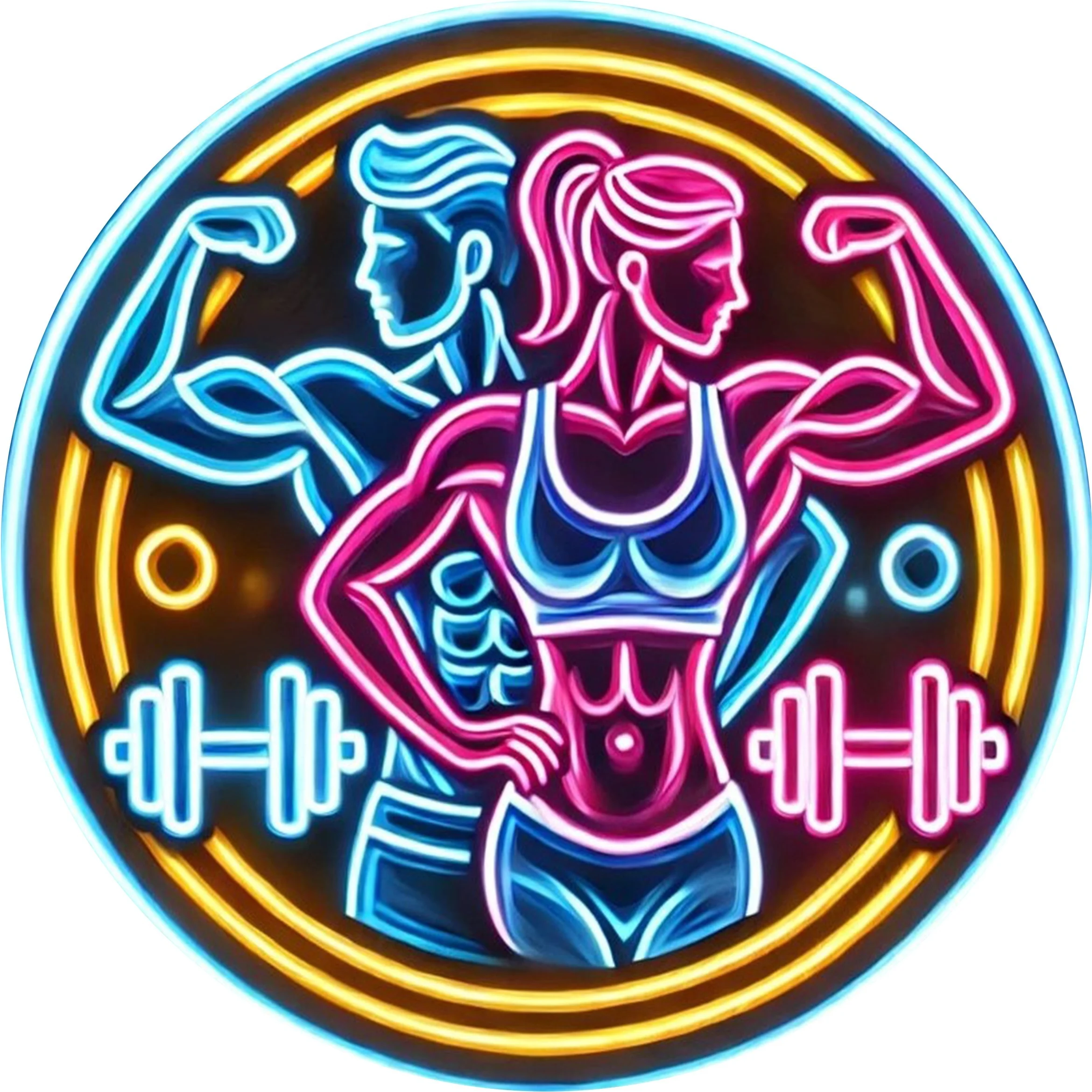 Home Gym Neon Sign - Tanda Logam 2D Gym Kebugaran Neon