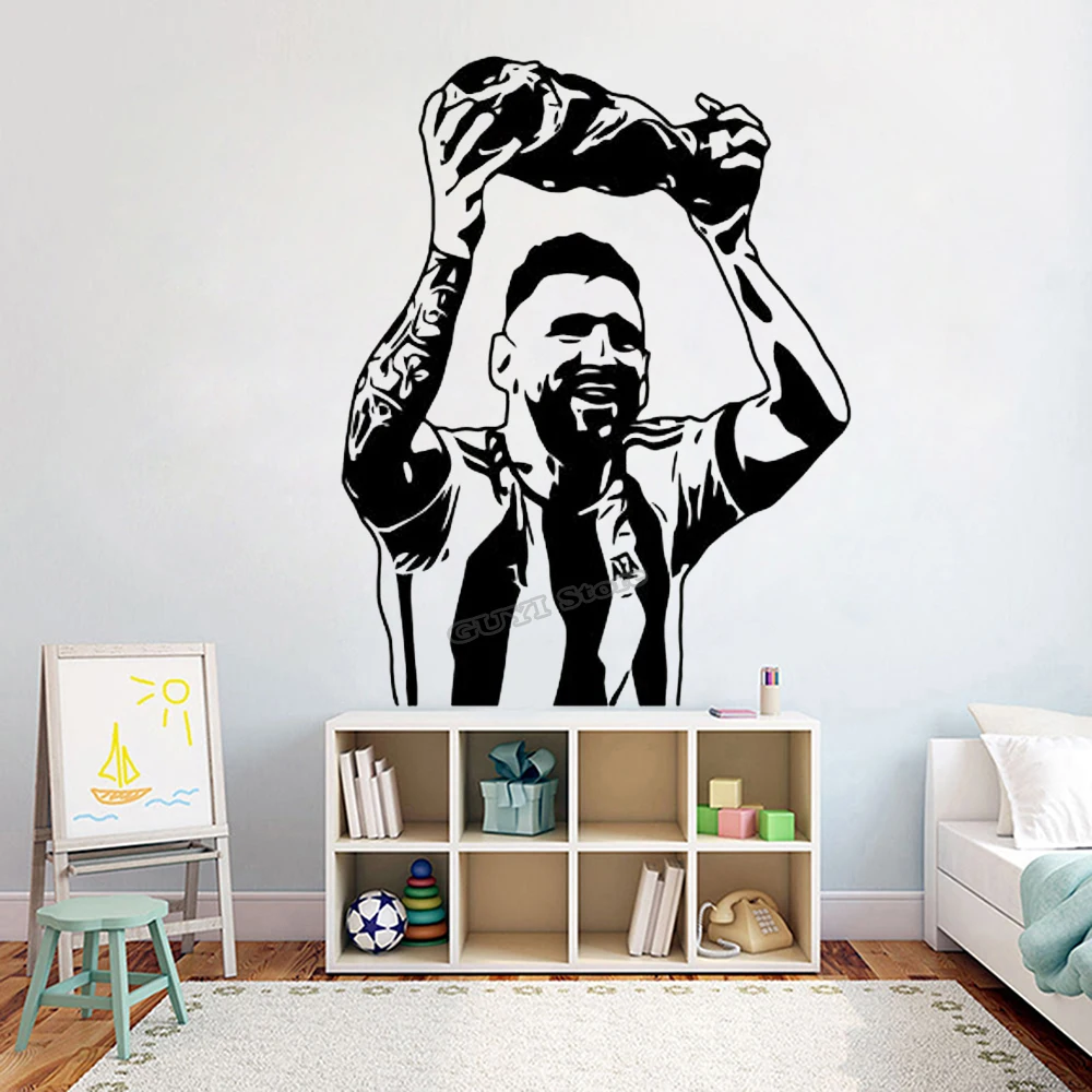 Home Gym Wallpaper - Messi stiker dinding stiker vinil sepak