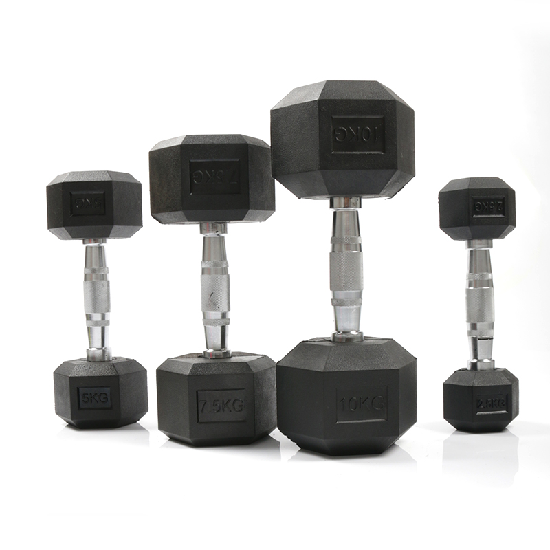Home Gym Custom - Dumbbell Hexagonal Berlapis Karet Tahan Lama