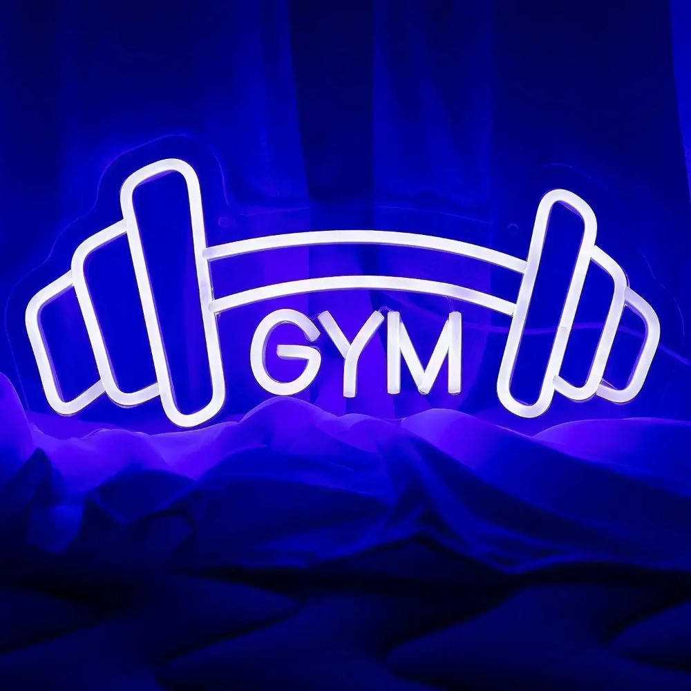 Home Gym Neon Sign - Barbell tanda Neon Gym lampu Neon