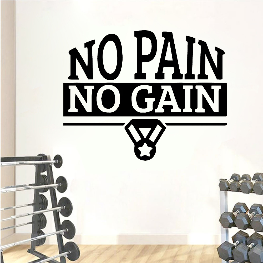 Home Gym Wallpaper - Stiker Dinding Gym Kutipan No Pain