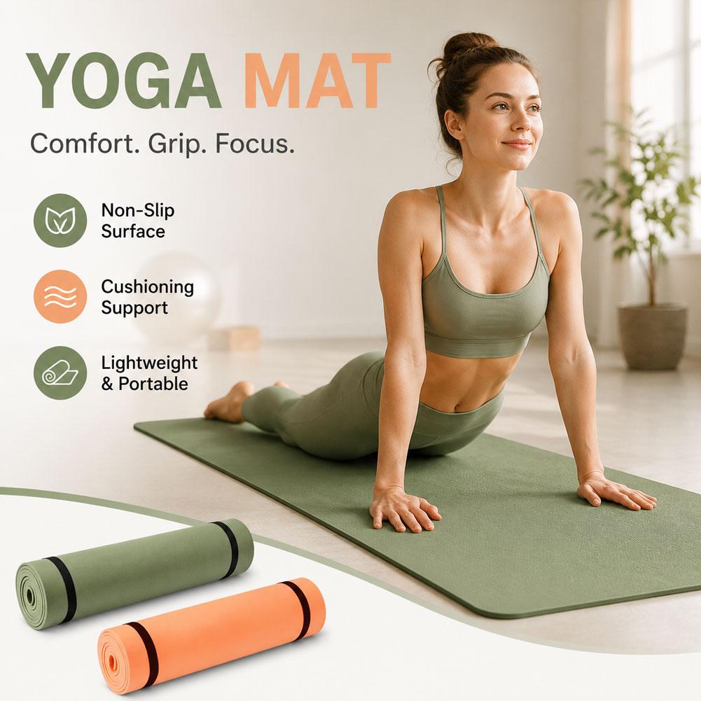 Gymnastics Mat Thick - Matras Yoga Tebal Anti-selip Matras Olahraga