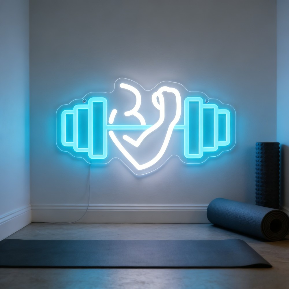 Home Gym Neon Sign - Lampu LED Neon Sign Bicep Dumbbell