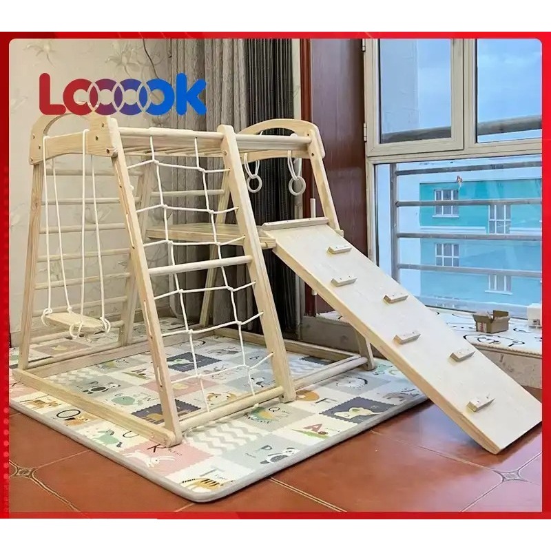 Set Permainan Panjat Kayu Mult - Home Gym For Toddlers ulasan dan harga