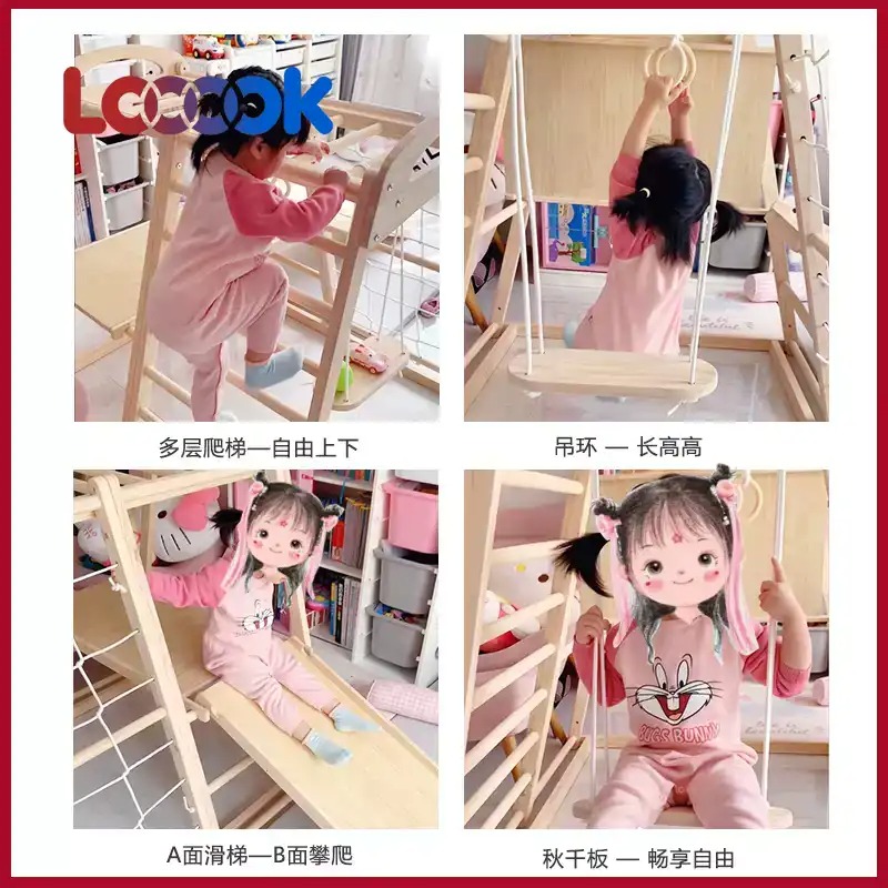 Set Permainan Panjat Kayu Mult - Home Gym For Toddlers ulasan dan harga