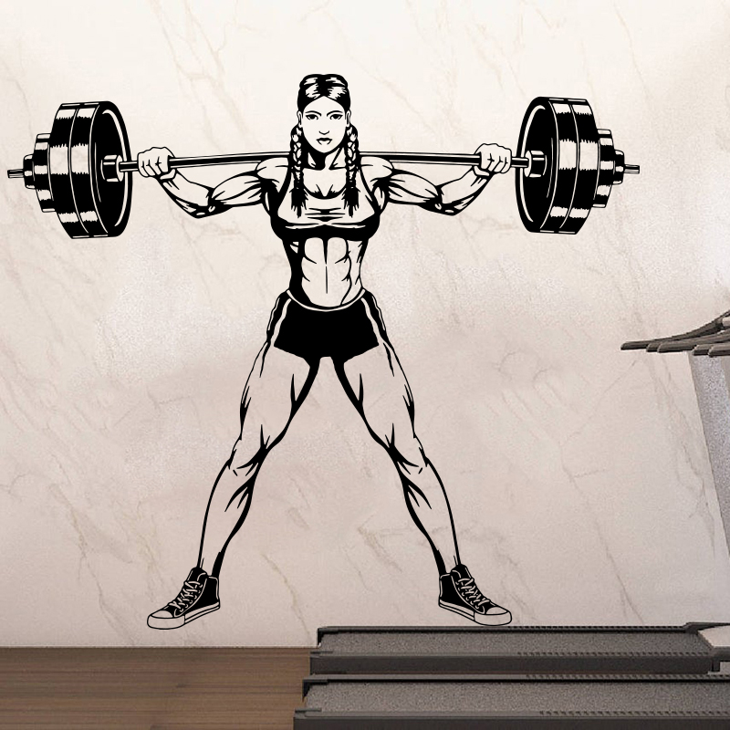 Stiker tembok Gym besar wanita - Home Gym Wallpaper ulasan dan harga