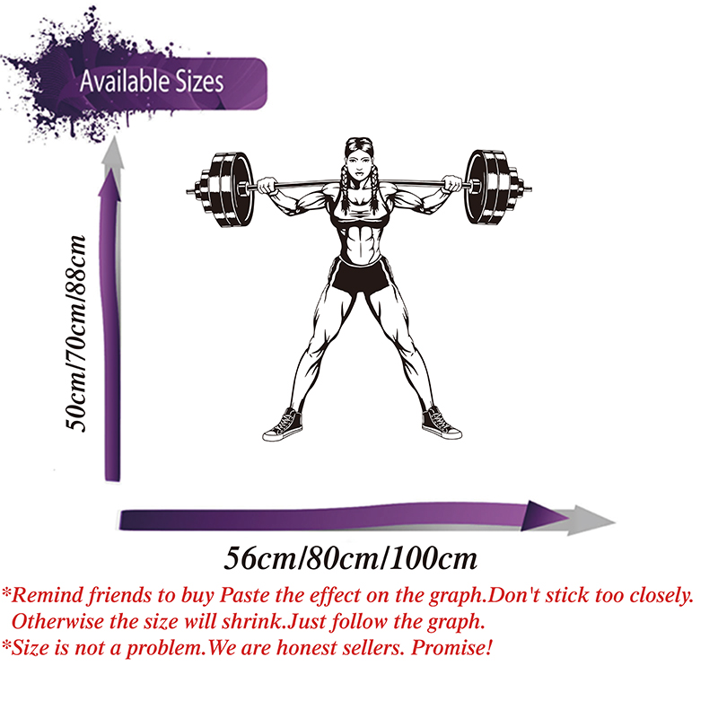 Stiker tembok Gym besar wanita - Home Gym Wallpaper ulasan dan harga