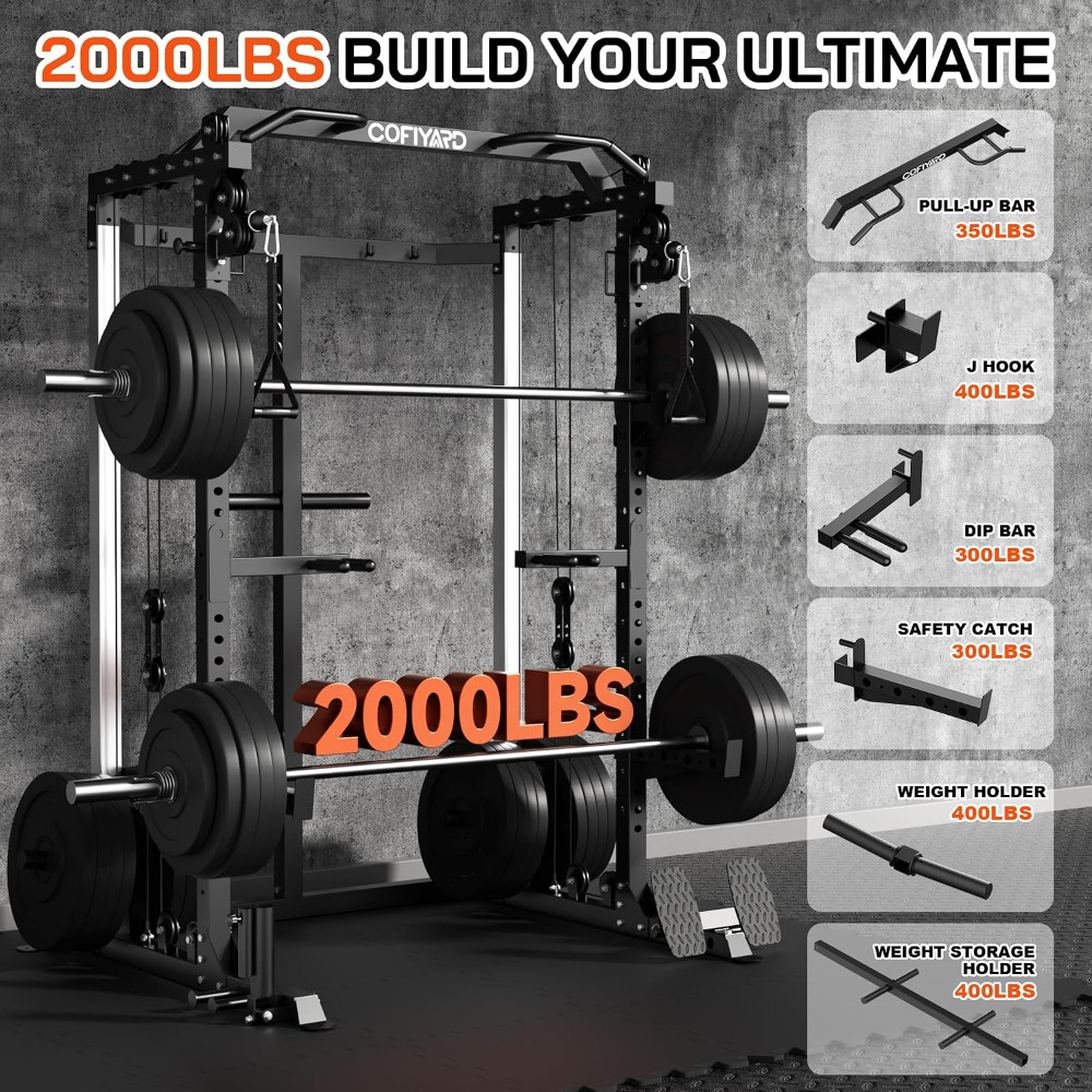 Rak Power Cage Squat Multifung - Home Gym Rack With Cables ulasan dan harga