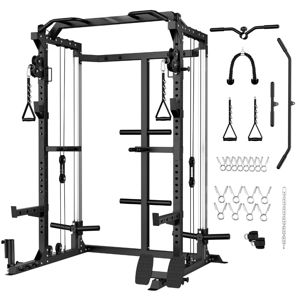 Rak Power Cage Squat Multifung - Home Gym Rack With Cables ulasan dan harga