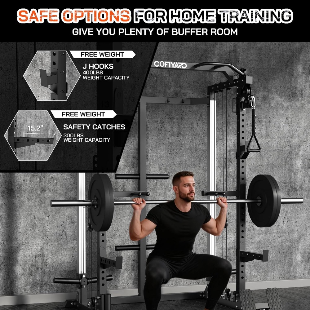 Rak Power Cage Squat Multifung - Home Gym Rack With Cables ulasan dan harga