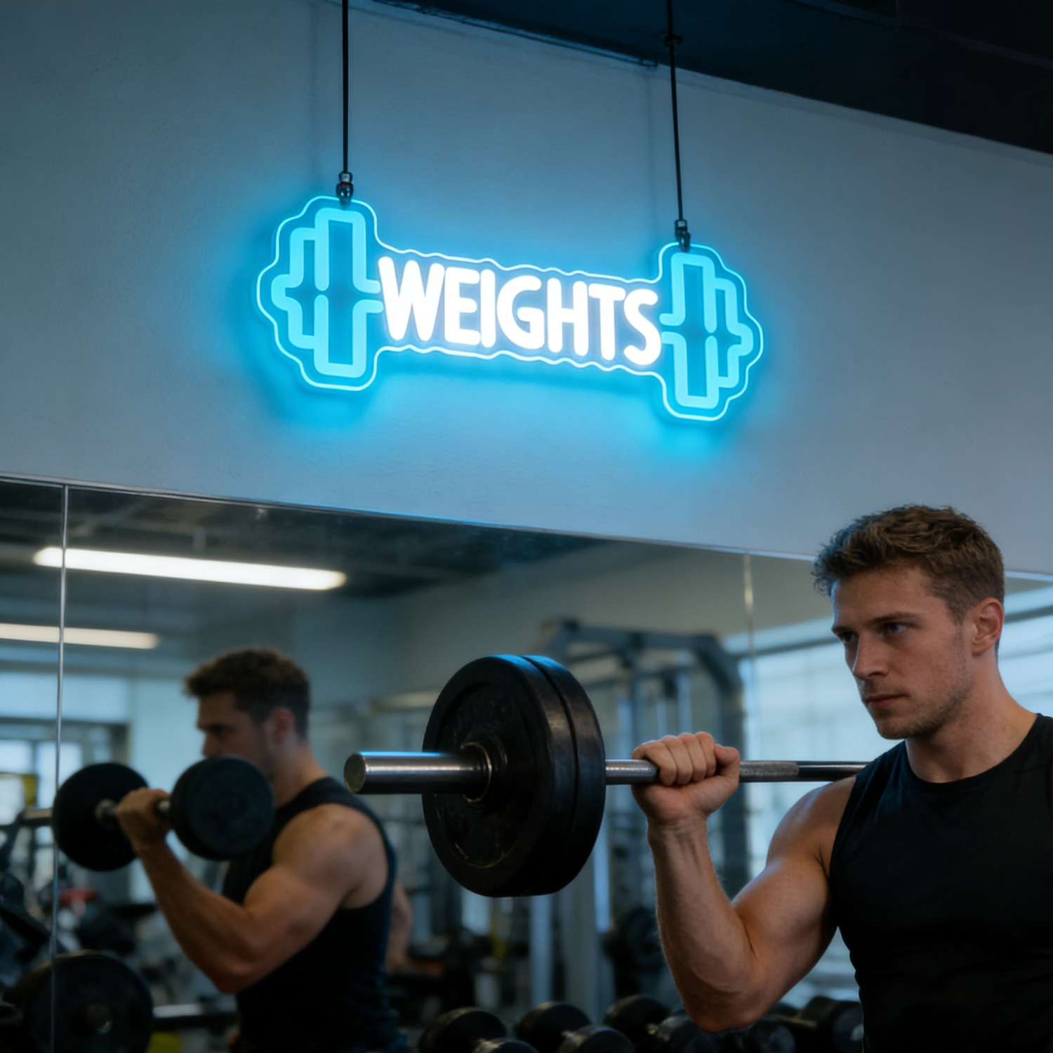 Lampu Neon LED Dumbbell untuk  - Home Gym Neon Sign ulasan dan harga