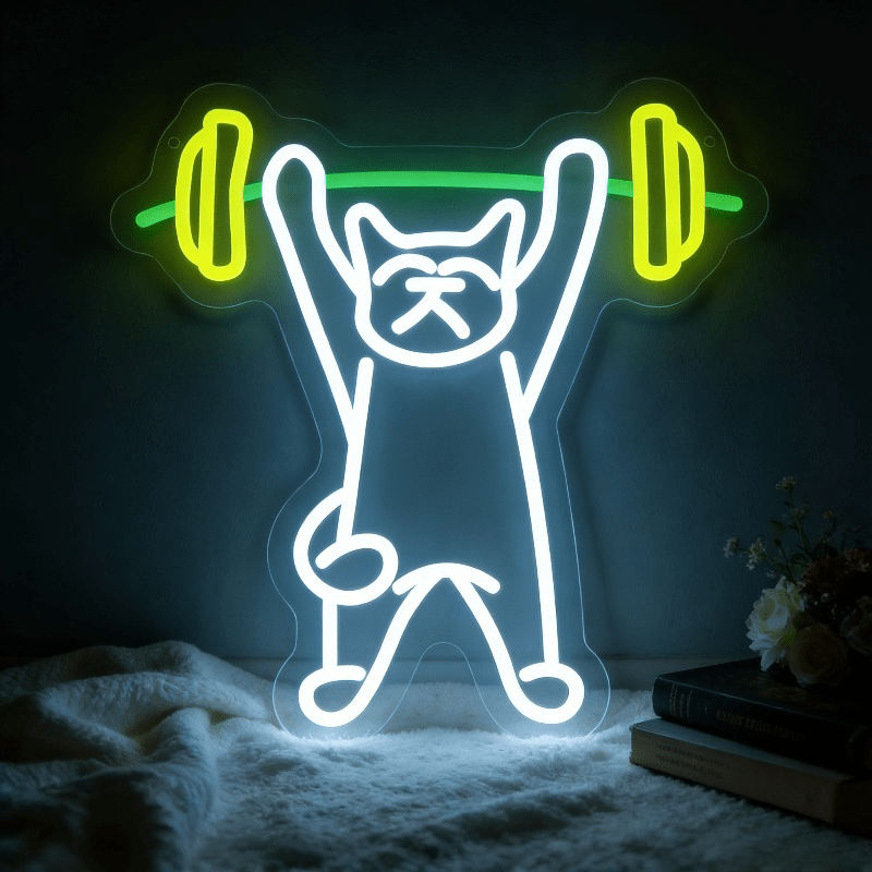 Lampu Neon LED Bentuk Kucing A - Home Gym Neon Sign ulasan dan harga