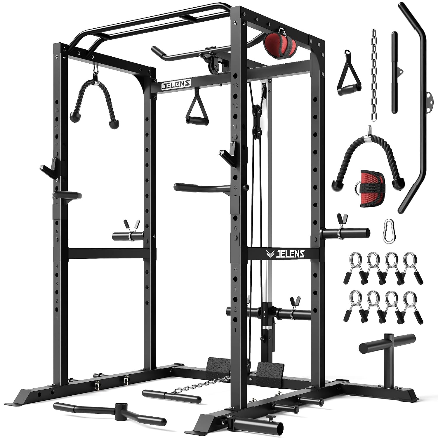 Rak Kekuatan Multi-Fungsi deng - Home Gym Rack With Cables ulasan dan harga