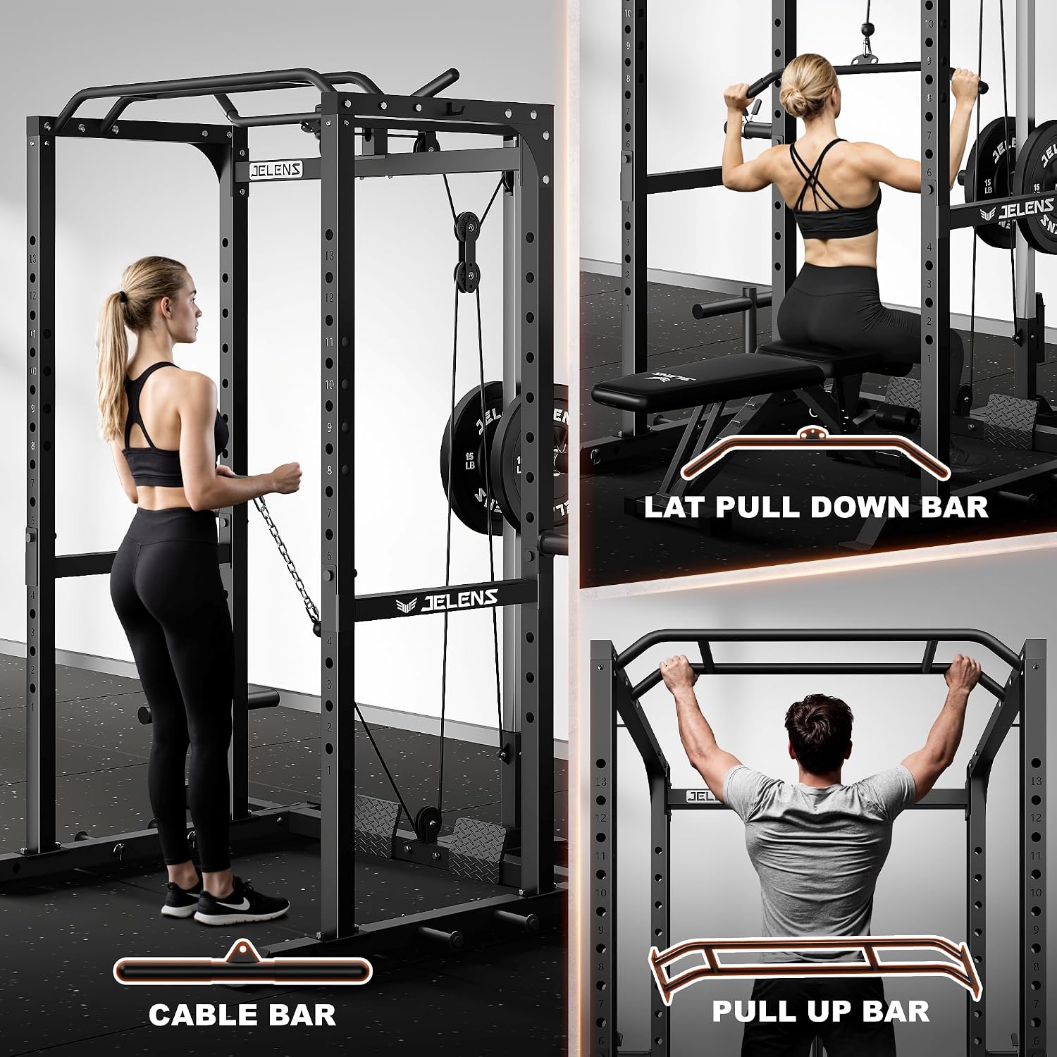 Rak Kekuatan Multi-Fungsi deng - Home Gym Rack With Cables ulasan dan harga