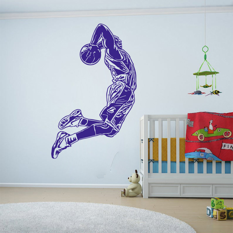 Stiker Dinding Pemain Basket M - Home Gym Wallpaper ulasan dan harga
