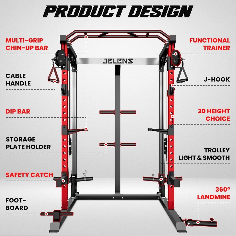 Rak Power Multi-Fungsi 2000LBS - Home Gym Rack With Cables ulasan dan harga