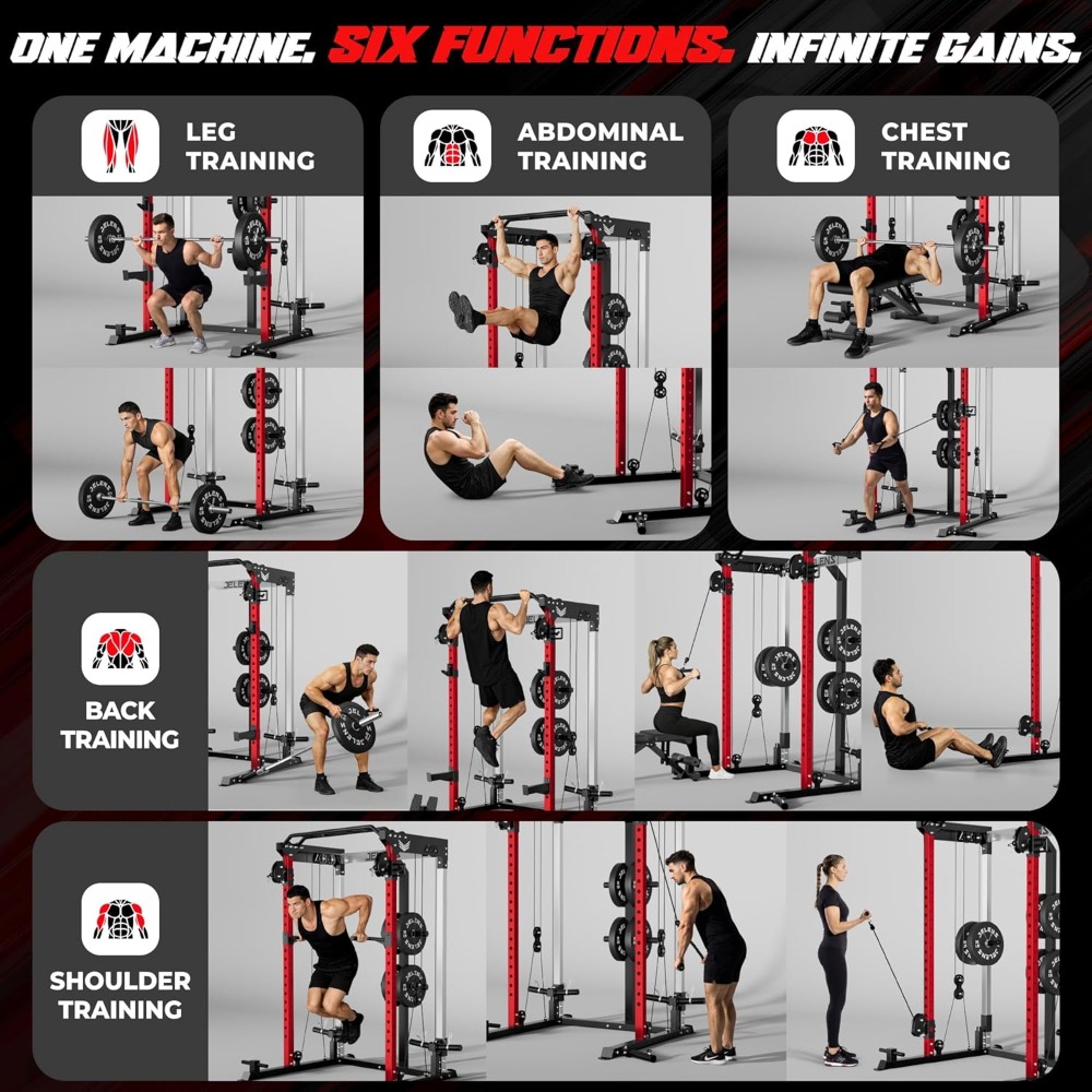 Rak Power Multi-Fungsi 2000LBS - Home Gym Rack With Cables ulasan dan harga
