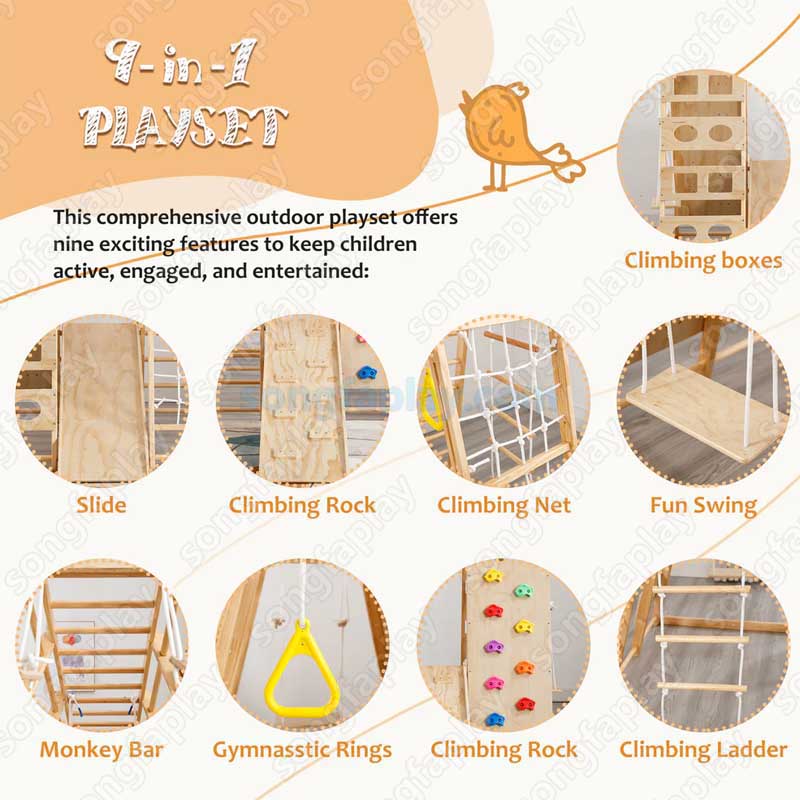 Peralatan Panjat Kayu Anak, Se - Home Gym For Toddlers ulasan dan harga