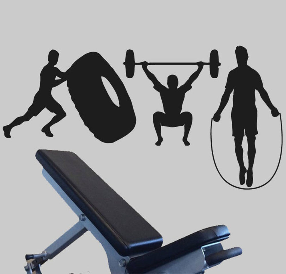 Crossfit Stiker Dinding GYM Ke - Home Gym Wallpaper ulasan dan harga