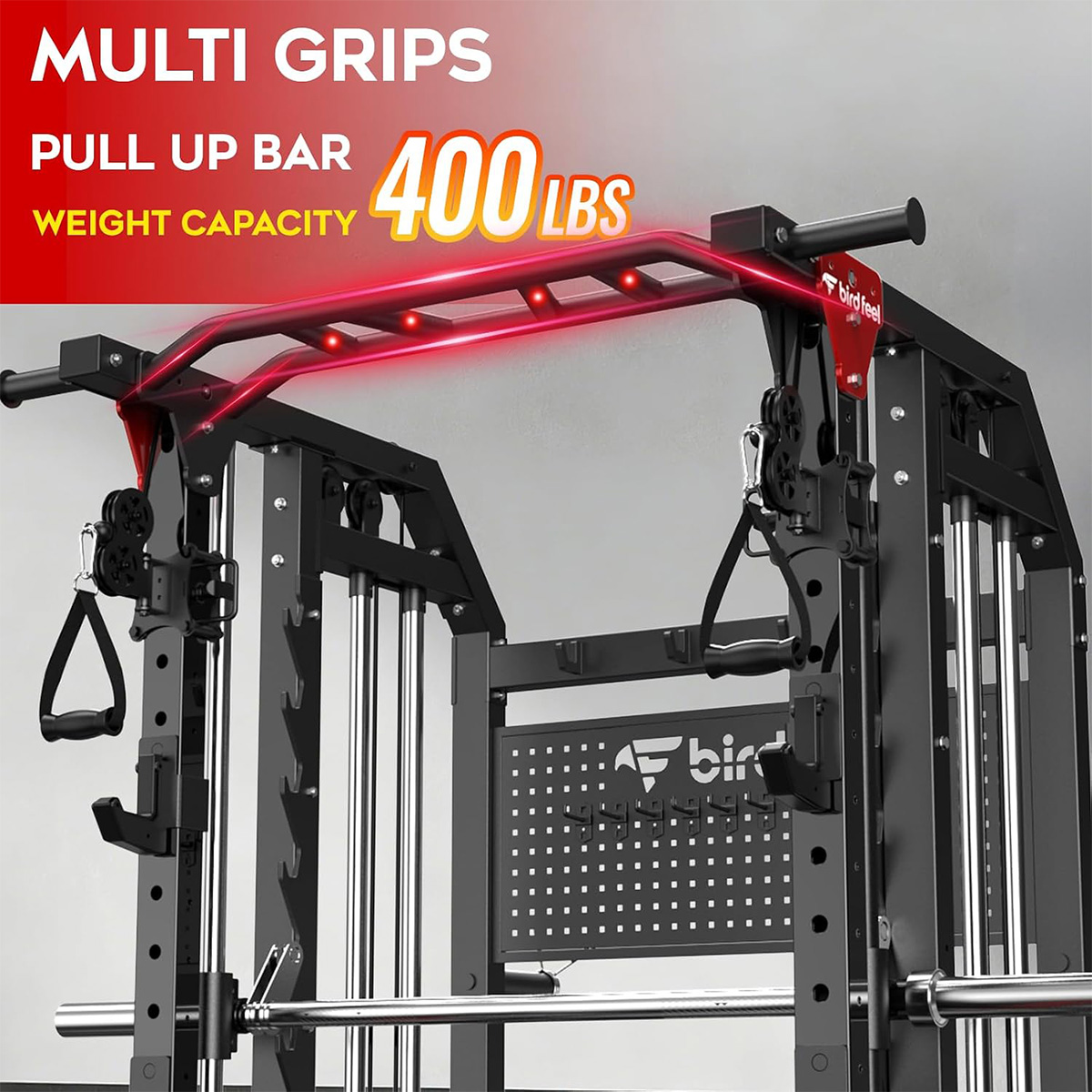 Pooboo Power Cage Multi-Fungsi - Home Gym Rack With Cables ulasan dan harga