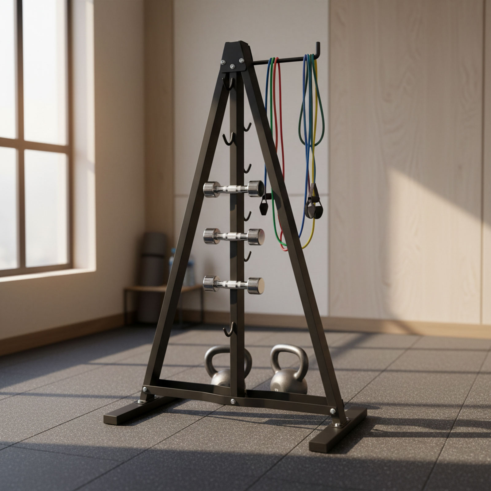 Rak Penyimpanan Alat Latihan L - Home Gym Rack With Cables ulasan dan harga