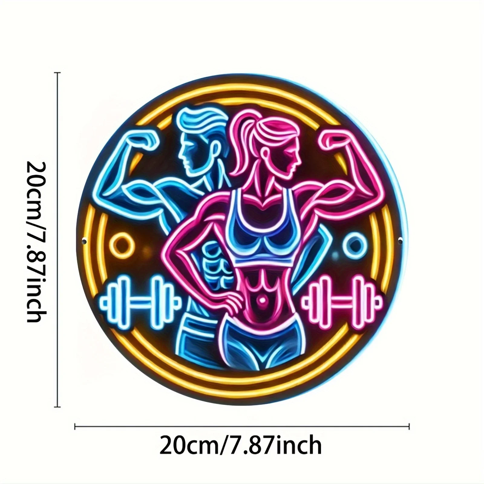 Tanda Logam 2D Gym Kebugaran N - Home Gym Neon Sign ulasan dan harga