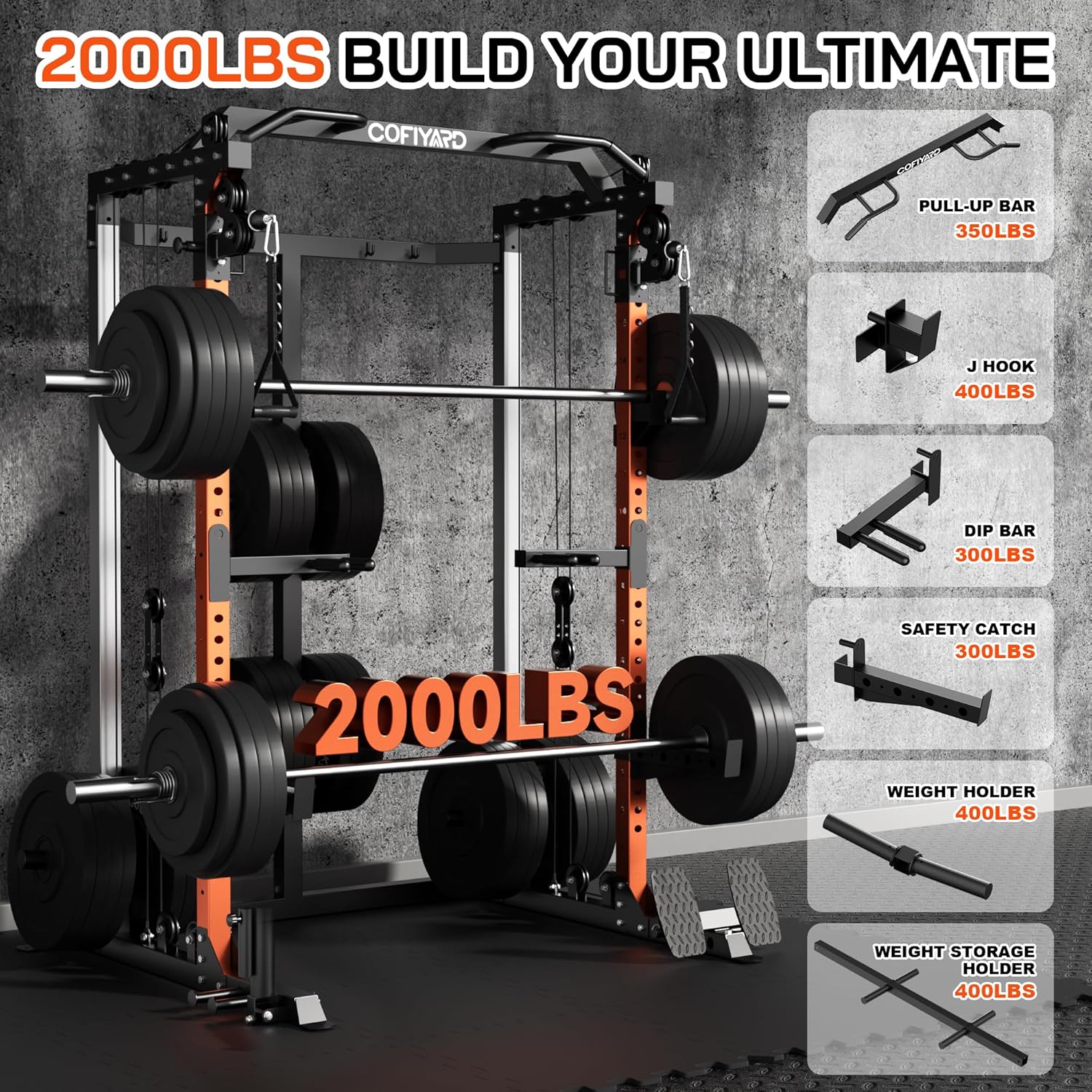 Power Cage, Power Rack dengan  - Home Gym Rack With Cables ulasan dan harga