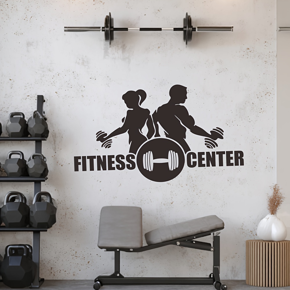 1 Buah Stiker Dinding Dumbbell - Home Gym Wallpaper ulasan dan harga