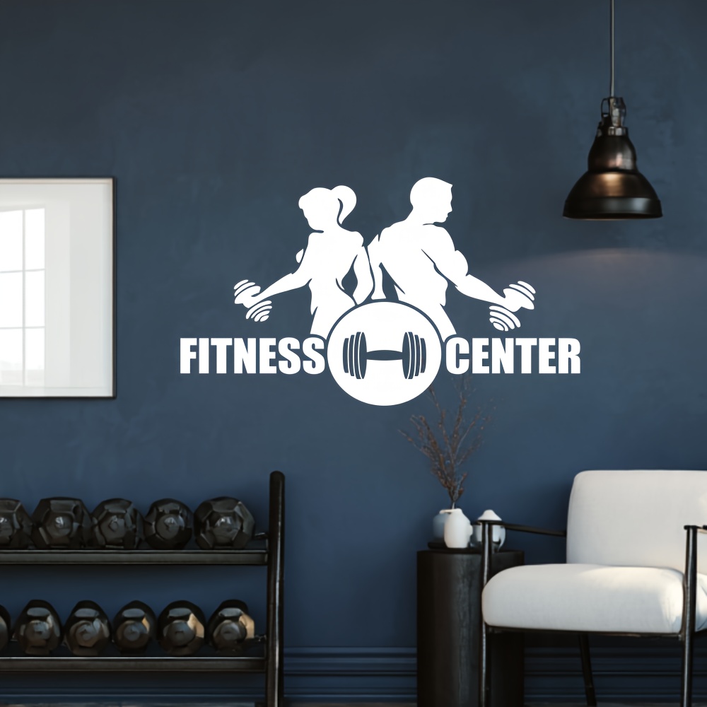 1 Buah Stiker Dinding Dumbbell - Home Gym Wallpaper ulasan dan harga