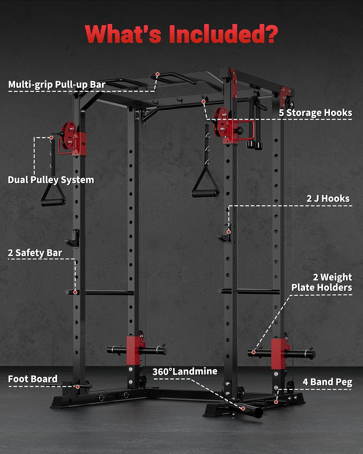 Rak Kekuatan Multi-Fungsi untu - Home Gym Rack With Cables ulasan dan harga