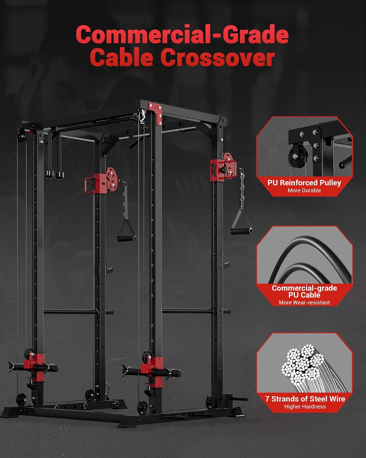 Rak Kekuatan Multi-Fungsi untu - Home Gym Rack With Cables ulasan dan harga