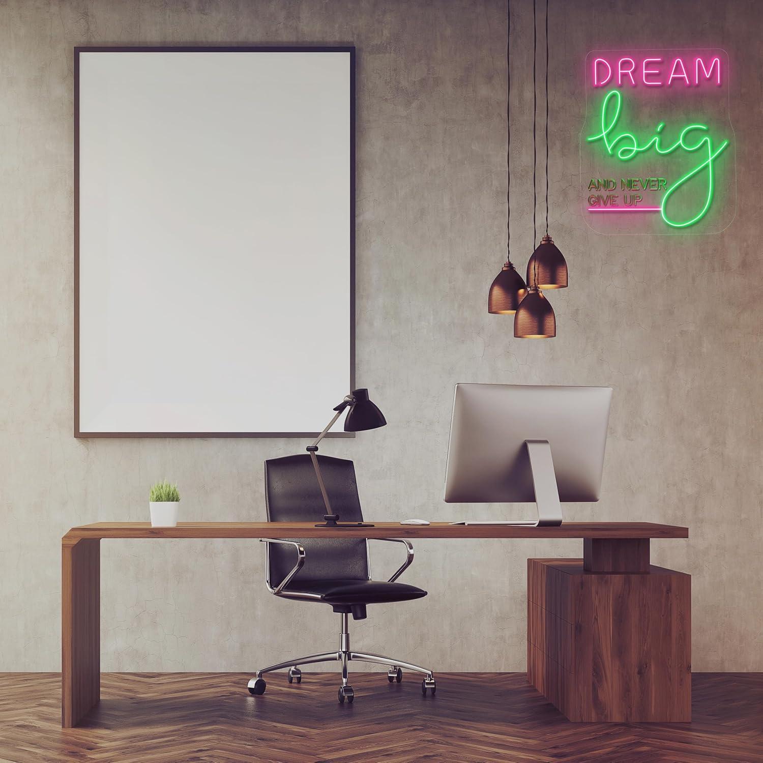 Lampu LED Neon Sign Dream Big  - Home Gym Neon Sign ulasan dan harga