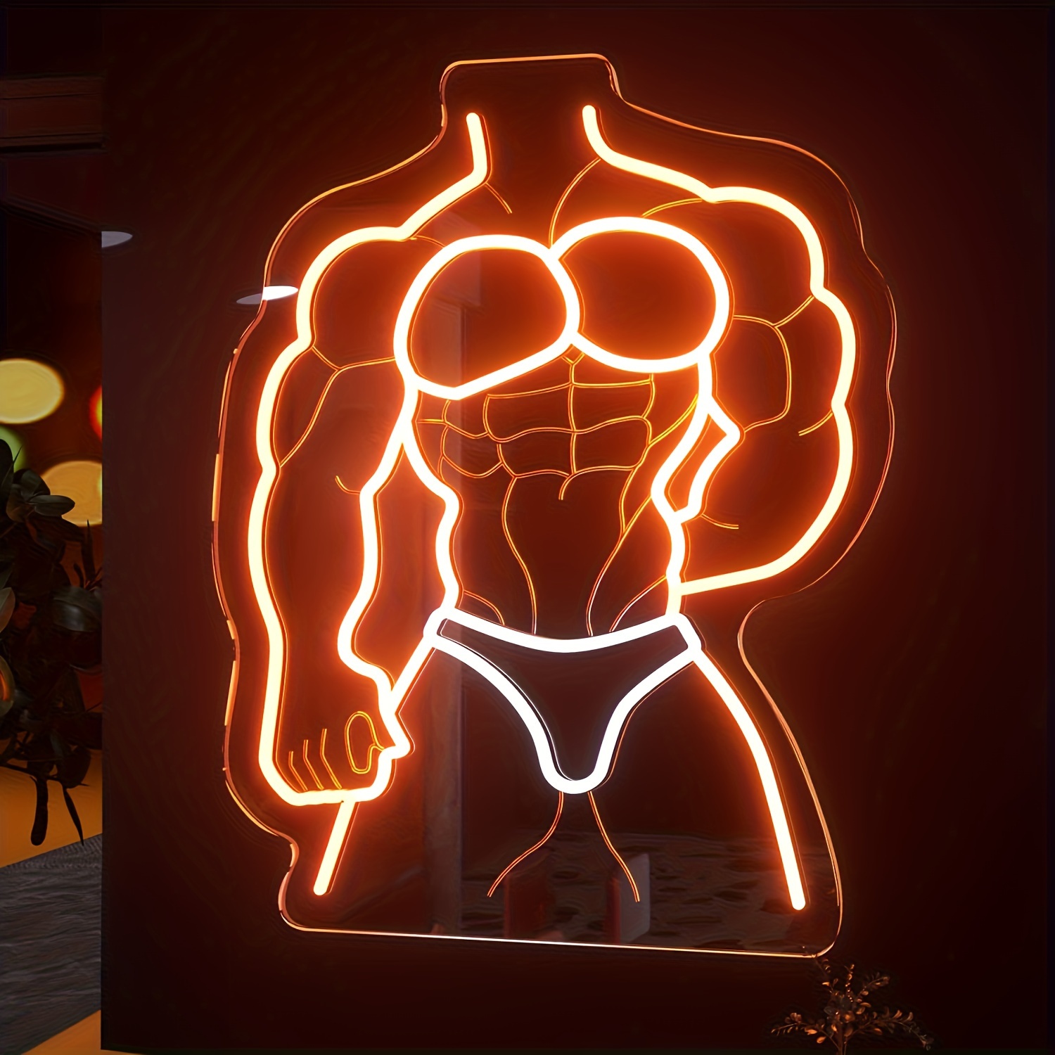 Lampu Neon Muscle Man Oranye P - Home Gym Neon Sign ulasan dan harga