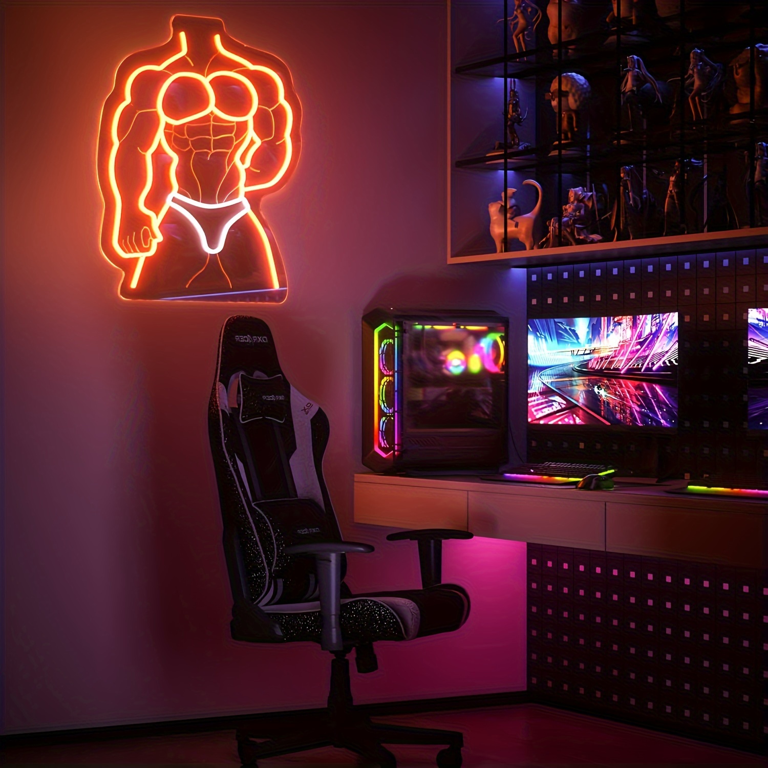 Lampu Neon Muscle Man Oranye P - Home Gym Neon Sign ulasan dan harga