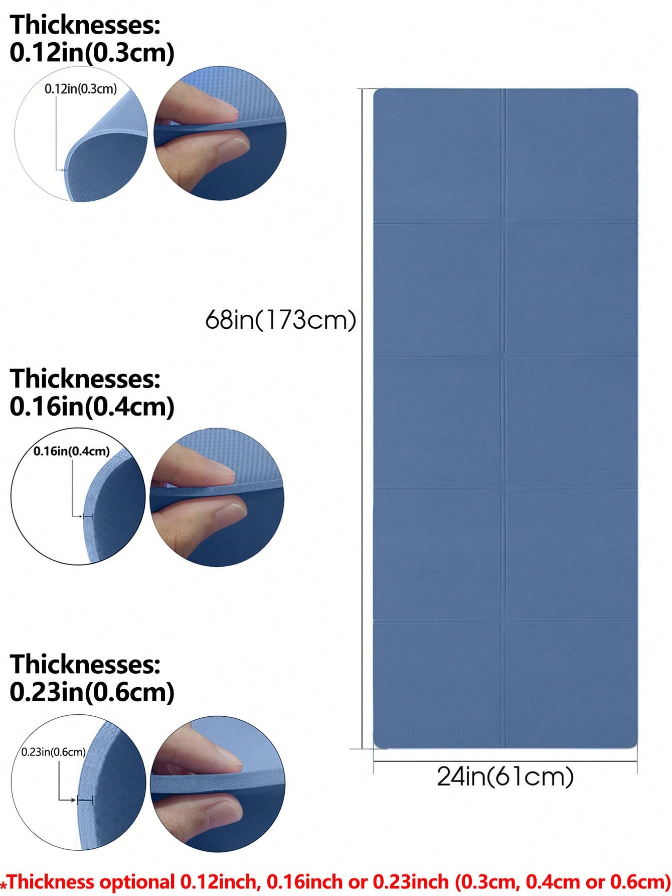 Matras Yoga Lipat Biru Tua Ram - Gymnastics Mat Thick ulasan dan harga