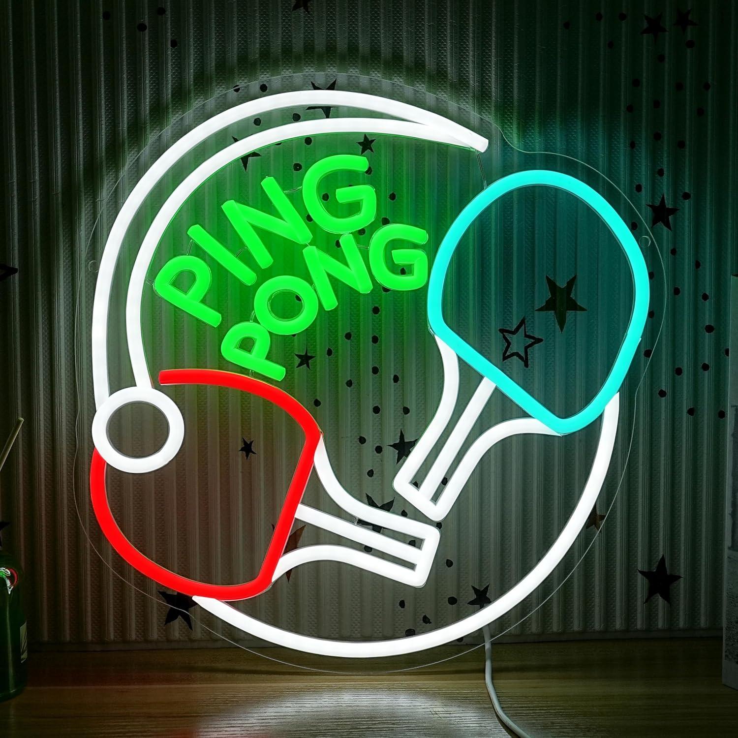 Lampu LED Neon Ping Pong USB D - Home Gym Neon Sign ulasan dan harga