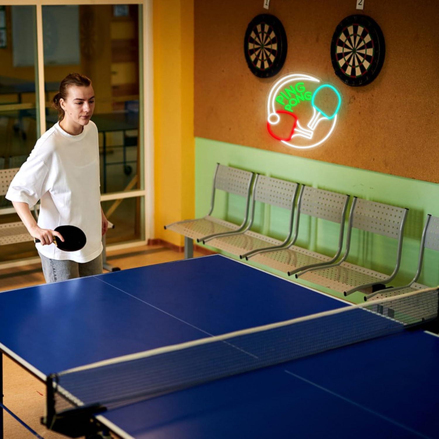 Lampu LED Neon Ping Pong USB D - Home Gym Neon Sign ulasan dan harga
