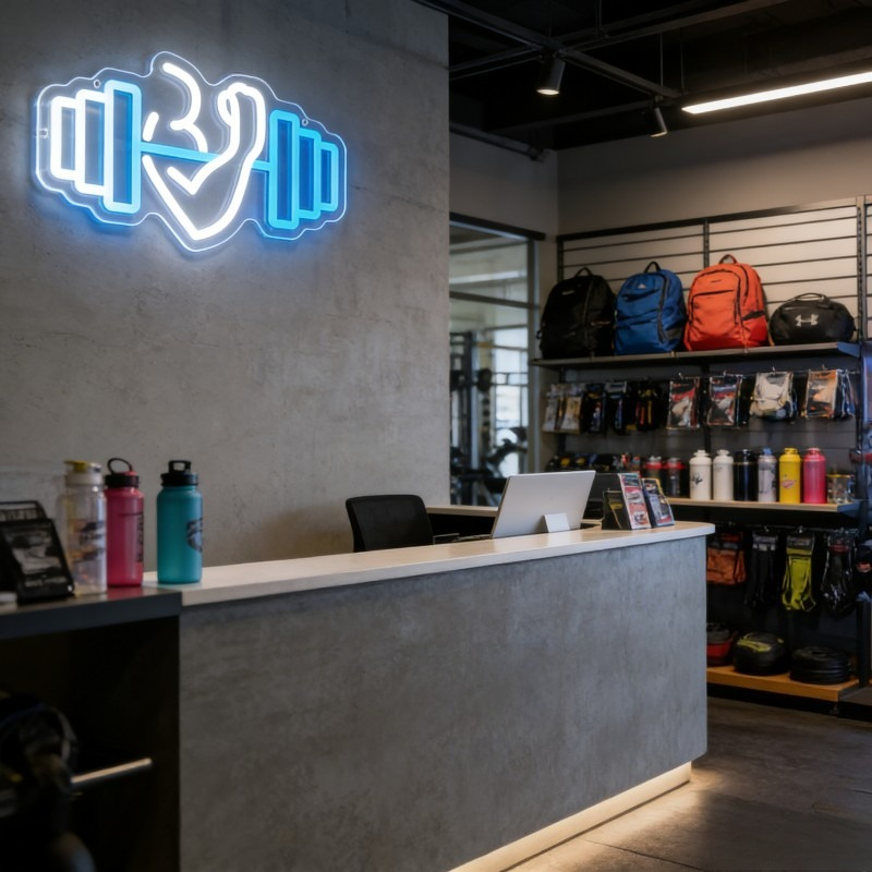 Lampu LED Neon Sign Bicep Dumb - Home Gym Neon Sign ulasan dan harga